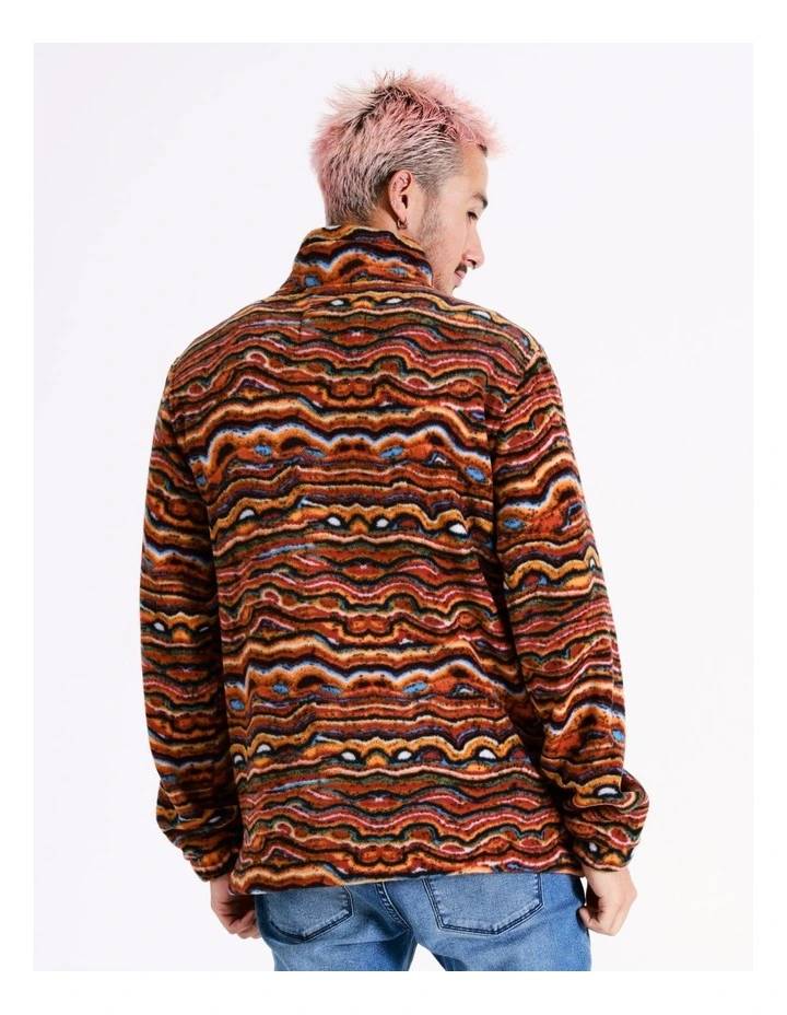 Mina Mina Jukurrpa Ngalyipi Printed 1/4 Zip Sweat In Orange 4 Mina Mina Jukurrpa Ngalyipi Printed 1/4 Zip Sweat In Orange - Image 4