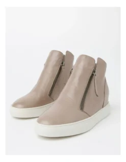 Cane Leather Wedged Sneaker In Taupe -Myer Clothing Shop 965673280 3 720x928