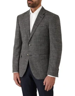 Angelo Tailored Fit Sports Jacket In Grey -Myer Clothing Shop 965785690 3 720x928