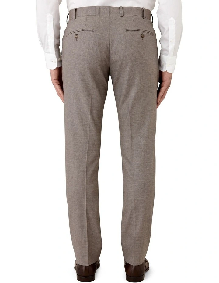 Fabio Tailored Fit Trouser In Taupe 2 Fabio Tailored Fit Trouser In Taupe - Image 2