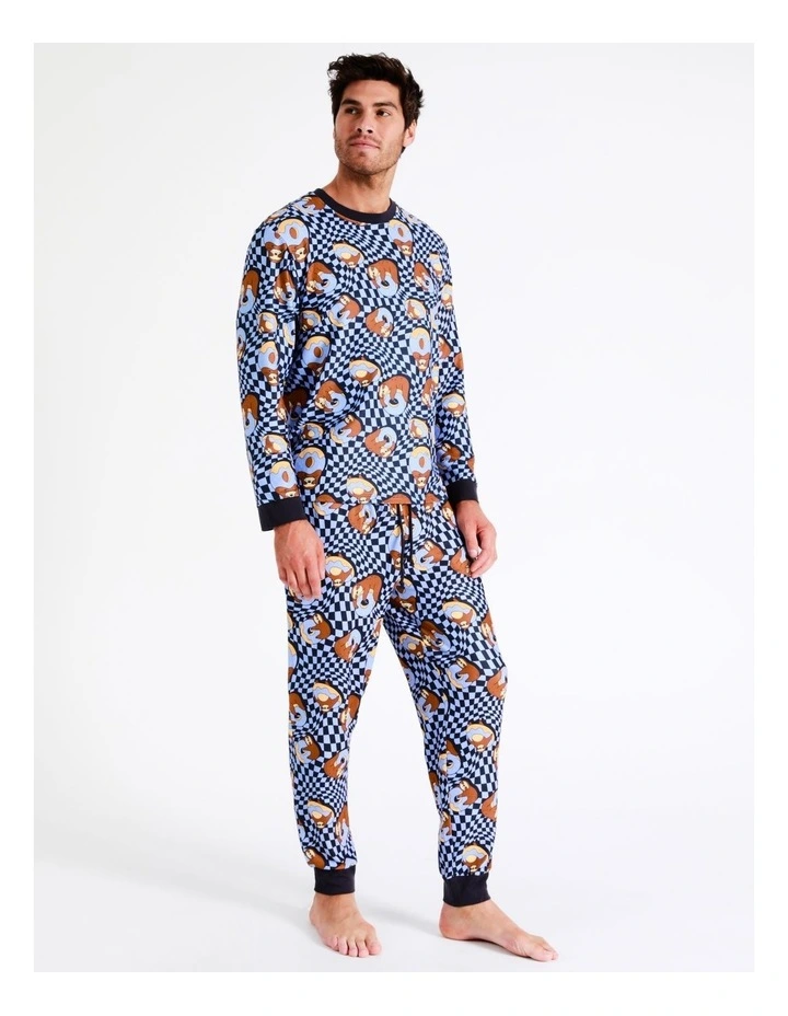 Cozy Knit Donut Sloth PJ Set In Blue 5 Cozy Knit Donut Sloth PJ Set In Blue - Image 5