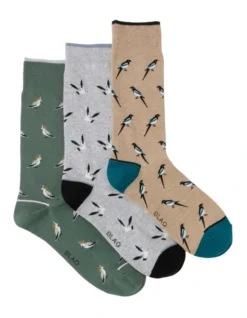 3 Pair Pack Patterned Socks In Multi