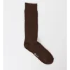 1 Pair Full Terry Crew Length Boot Socks In Brown