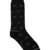 Textured Dog Crew Length Socks In Black