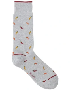 Chilli Crew Length Socks In Grey