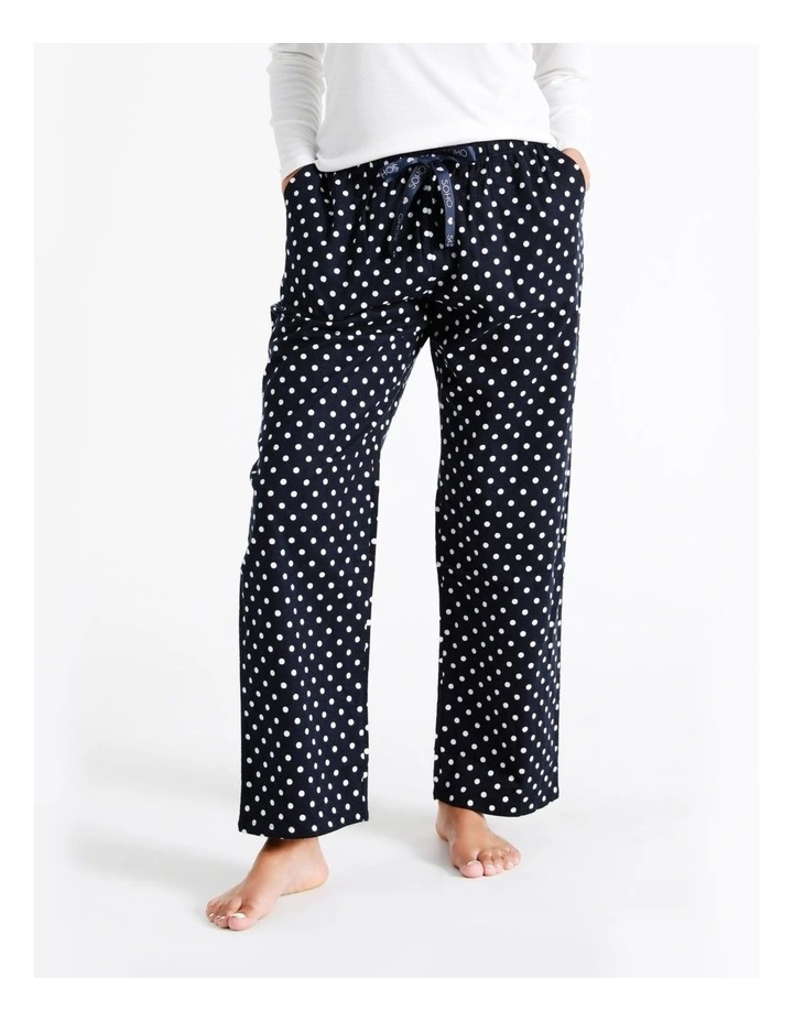 SOHO Flannelette Pyjama Pant In White Spot 2 SOHO Flannelette Pyjama Pant In White Spot - Image 2