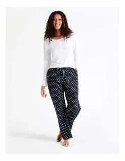 SOHO Flannelette Pyjama Pant In White Spot 9 SOHO Flannelette Pyjama Pant In White Spot -Myer Clothing Shop 966003040 3 720x928