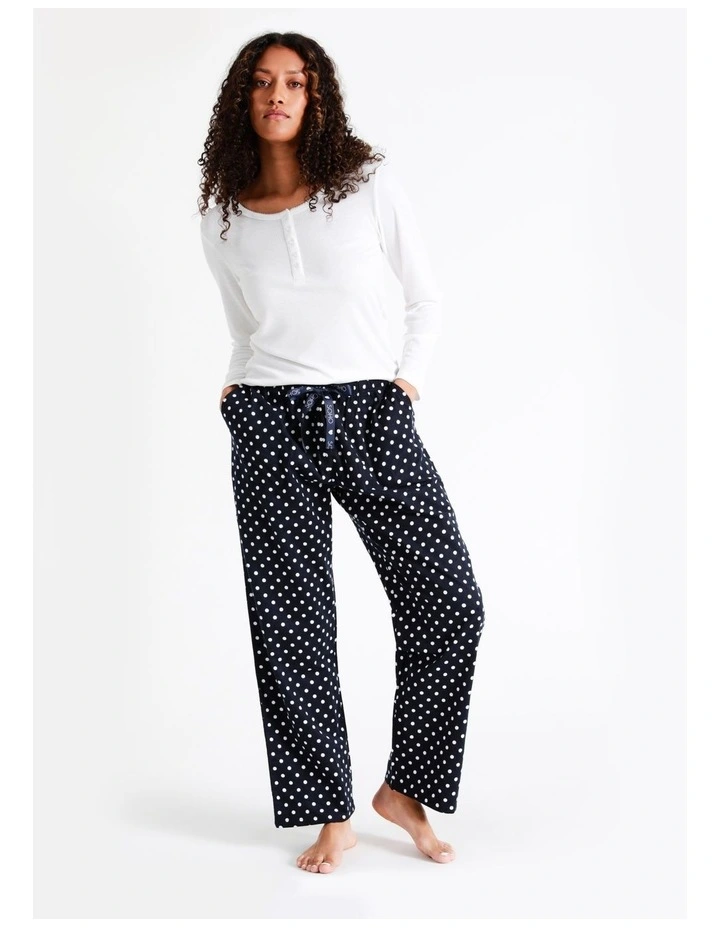 SOHO Flannelette Pyjama Pant In White Spot 6 SOHO Flannelette Pyjama Pant In White Spot - Image 6