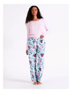 SOHO Flannelette Pyjama Pant In Mint Floral -Myer Clothing Shop 966003130 3 720x928