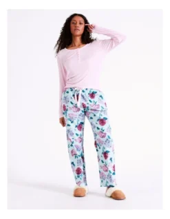 SOHO Flannelette Pyjama Pant In Mint Floral -Myer Clothing Shop 966003130 5 720x928