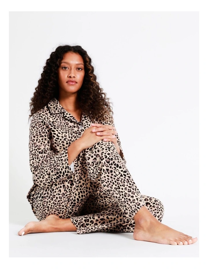 SOHO Flannelette Pyjama Set In Leopard Print 7 SOHO Flannelette Pyjama Set In Leopard Print - Image 7