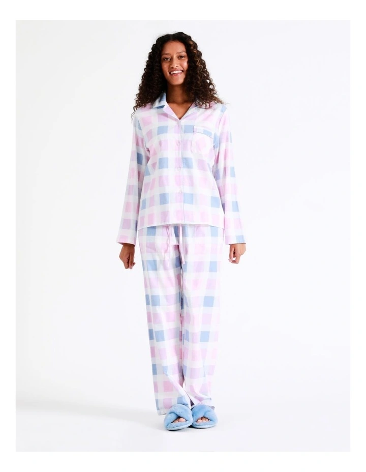 SOHO Flannelette Pyjama Set Large Check In Pink 1 SOHO Flannelette Pyjama Set Large Check In Pink