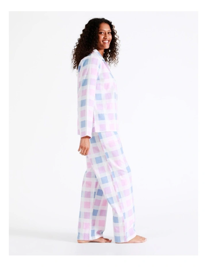 SOHO Flannelette Pyjama Set Large Check In Pink 4 SOHO Flannelette Pyjama Set Large Check In Pink - Image 4