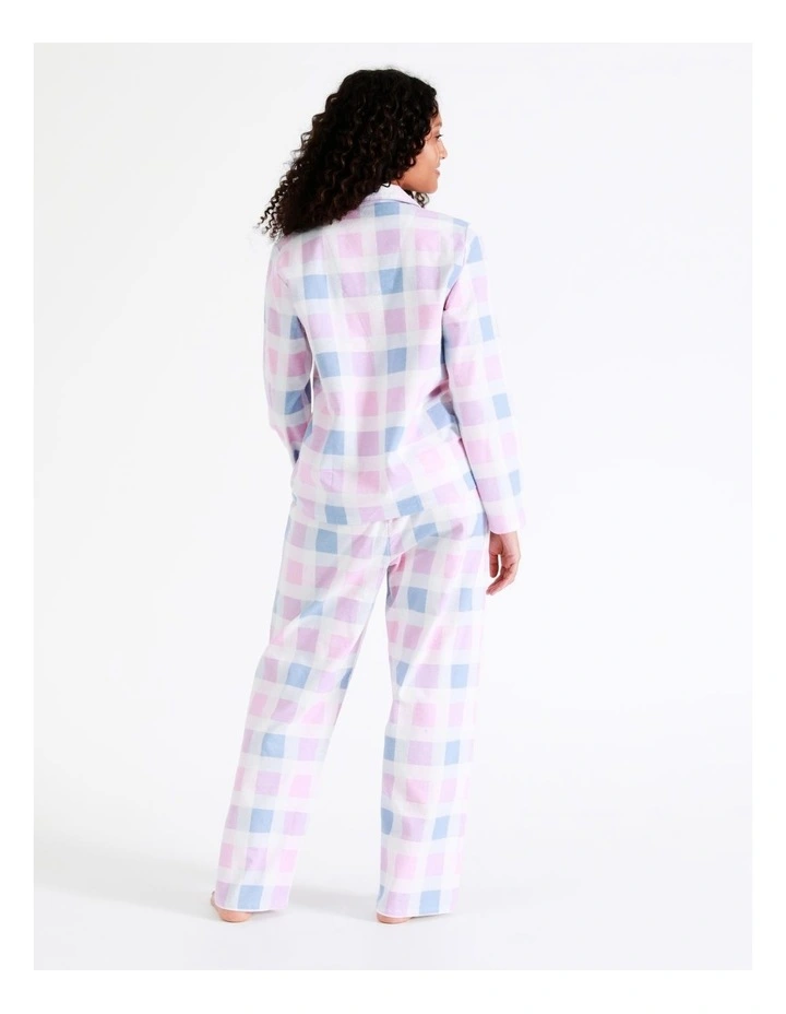 SOHO Flannelette Pyjama Set Large Check In Pink 6 SOHO Flannelette Pyjama Set Large Check In Pink - Image 6