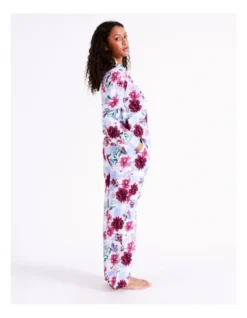 SOHO Twill Flannelette Pyjama Set In Blue Floral -Myer Clothing Shop 966004480 5 720x928