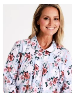 SOHO Timeless Flannelette Mid Length Nightie In Blue Roses 11 SOHO Timeless Flannelette Mid Length Nightie In Blue Roses -Myer Clothing Shop 966004750 5 720x928