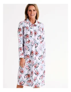 SOHO Timeless Flannelette Mid Length Nightie In Blue Roses 13 SOHO Timeless Flannelette Mid Length Nightie In Blue Roses -Myer Clothing Shop 966004750 7 720x928