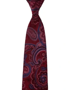 Grasetto Paisley Silk Tie In Red