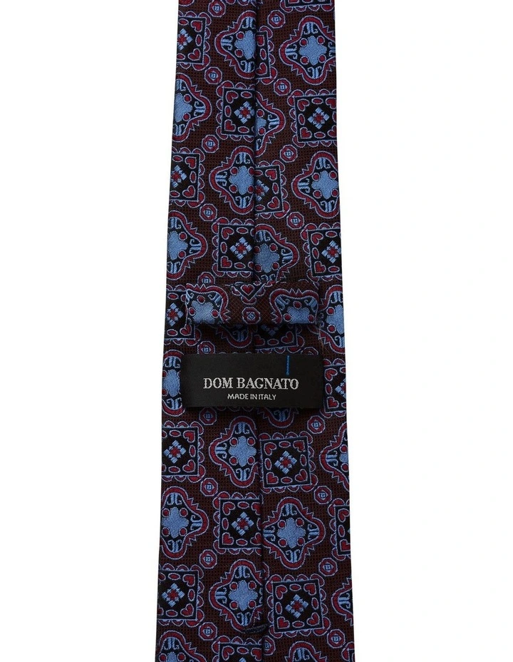 Quadrato Silk Tie In Wine 2 Quadrato Silk Tie In Wine - Image 2