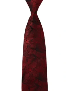Floral Silk Tie In Red