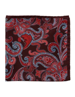 Paisley Silk Pochette In Red