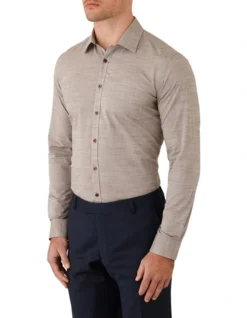 Gibson Redox Slim Fit Shirt In Brown -Myer Clothing Shop 966073150 966064150 3 720x928