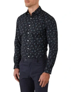 Gibson Motion Slim Fit Shirt In Navy -Myer Clothing Shop 966073510 3 720x928