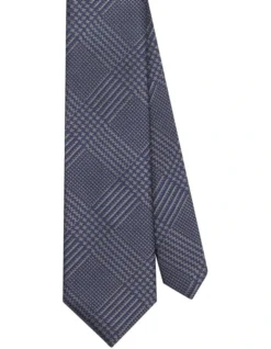 Grey Price Of Wales Check Tie In Blue