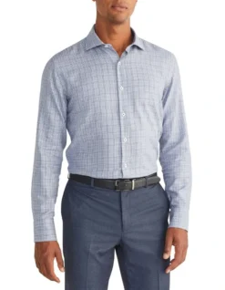 Long Sleeve Price Of Wales Check Shirt In Blue