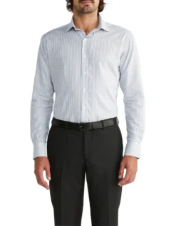 Tailored Long Sleeve 1 Colour Stripe In Blue