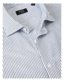 Tailored Long Sleeve 1 Colour Stripe In Blue -Myer Clothing Shop 966278080 4 720x928