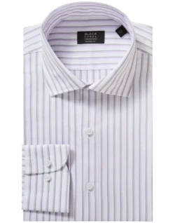 Tailored Long Sleeve Stripe Shirt In Purple -Myer Clothing Shop 966278710 3 720x928