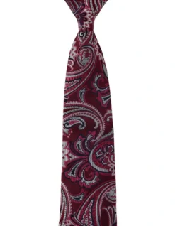 Gibson Paisley Silk Slim Tie In Red