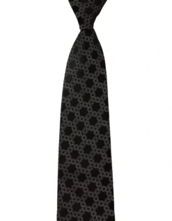 Gibson Hex Spot Silk Slim Tie In Black