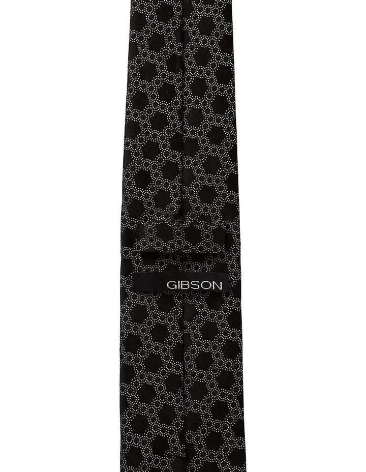Gibson Hex Spot Silk Slim Tie In Black 2 Gibson Hex Spot Silk Slim Tie In Black - Image 2