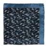Gibson Rain Pattern Silk Pocket Square In Navy