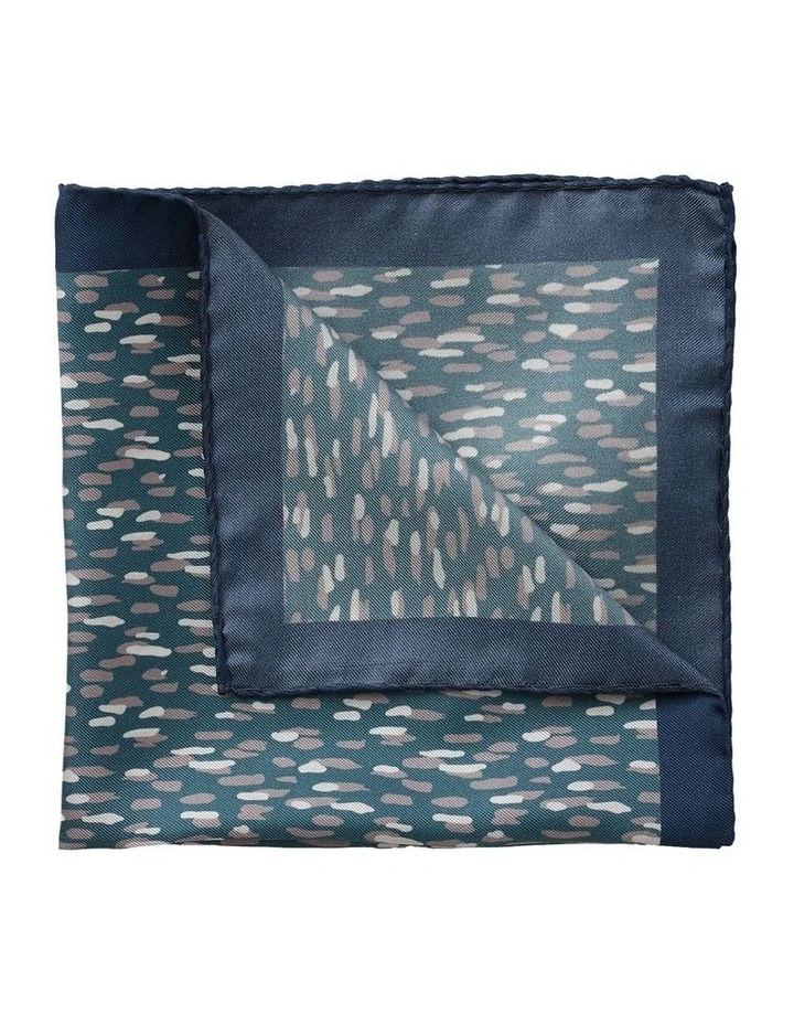 Gibson Rain Pattern Pocket Square In Blue 2 Gibson Rain Pattern Pocket Square In Blue - Image 2