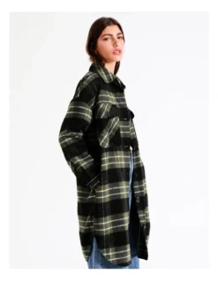 Longline Check Shacket In Khaki Multi 9 Longline Check Shacket In Khaki Multi -Myer Clothing Shop 966478240 3 720x928