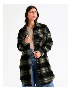 Longline Check Shacket In Khaki Multi 10 Longline Check Shacket In Khaki Multi -Myer Clothing Shop 966478240 4 720x928