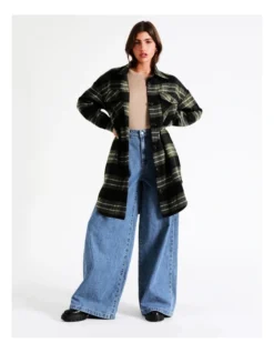 Longline Check Shacket In Khaki Multi 13 Longline Check Shacket In Khaki Multi -Myer Clothing Shop 966478240 7 720x928