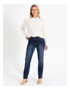 Regatta Recycled Cotton Blend Wardrobe Staple Straight Full Leg Jean In Mid Wash -Myer Clothing Shop 966491110 3 720x928