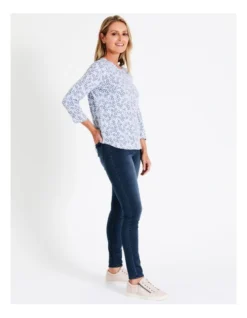 Regatta Recycled Cotton Blend Wardrobe Staple Jegging Full Leg Denim In Mid Indigo