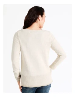 Regatta Organic Cotton Blend Boat Neck Twist Jumper In Natural/Ivory Twist -Myer Clothing Shop 966493090 5 720x928