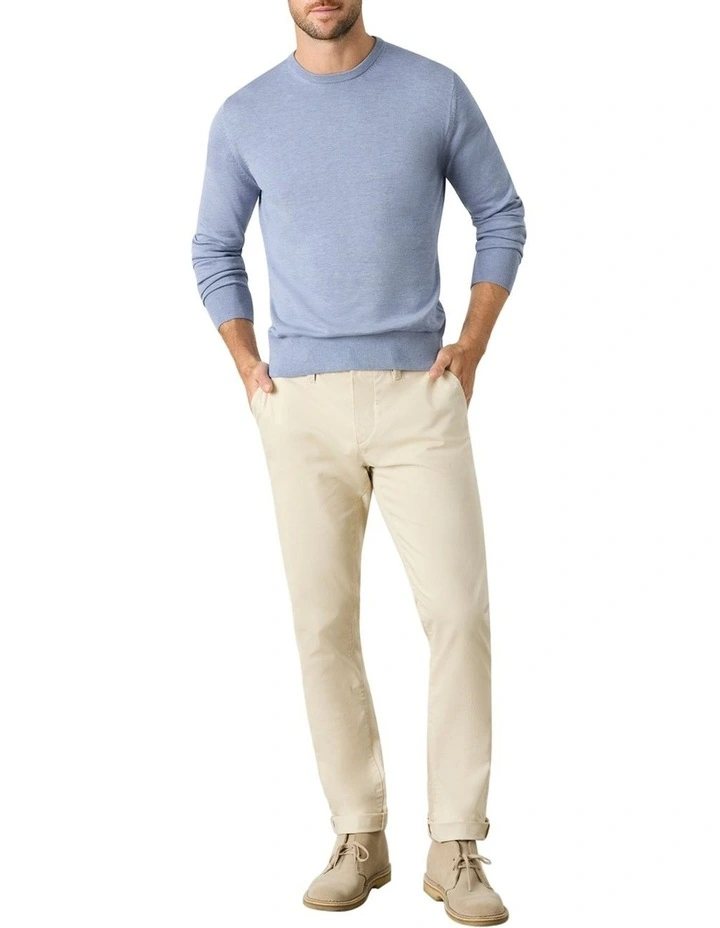 Barnett Silk Cotton Crew In Blue 4 Barnett Silk Cotton Crew In Blue - Image 4