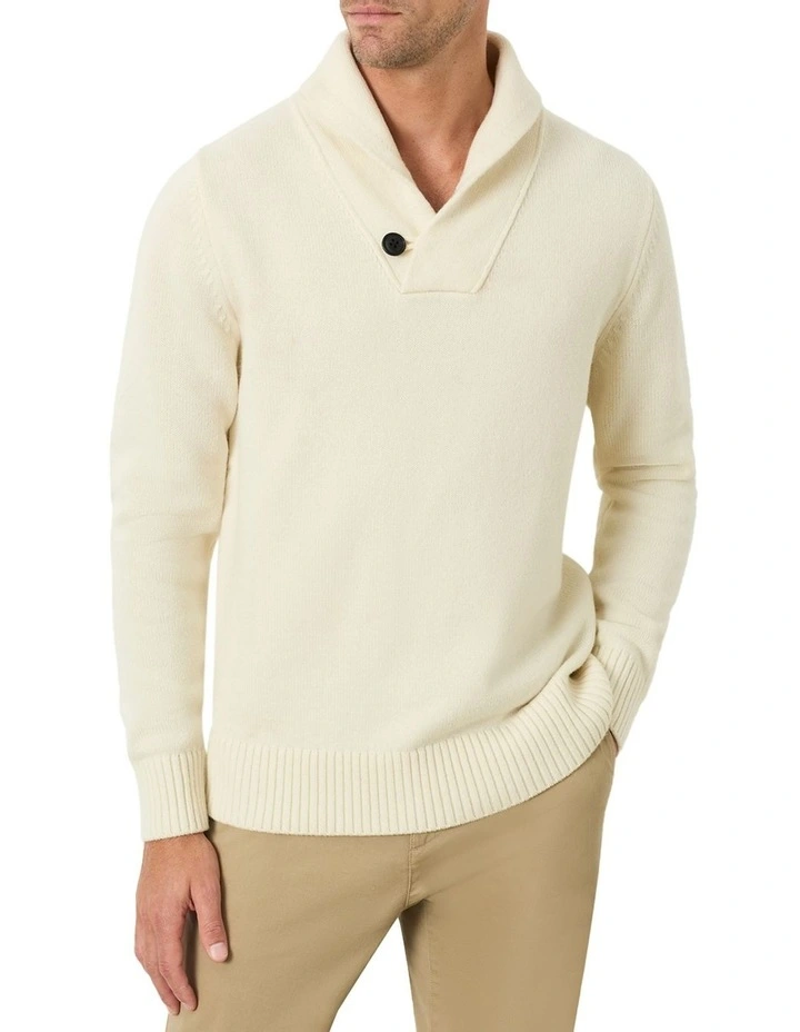 Farrington Shawl Collar In White 1 Farrington Shawl Collar In White