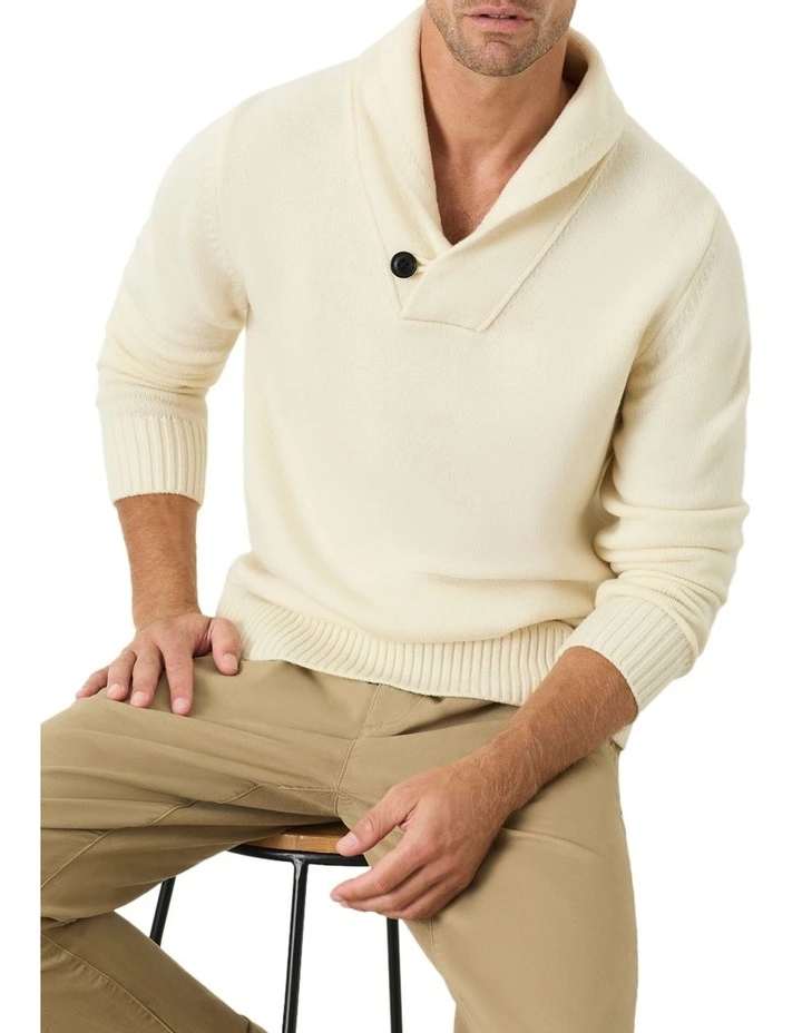 Farrington Shawl Collar In White 2 Farrington Shawl Collar In White - Image 2