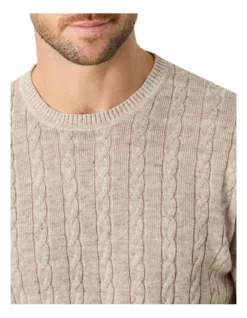 Newcombe Cable Knit Crew In Beige 7 Newcombe Cable Knit Crew In Beige -Myer Clothing Shop 966521710 966557350 4 720x928