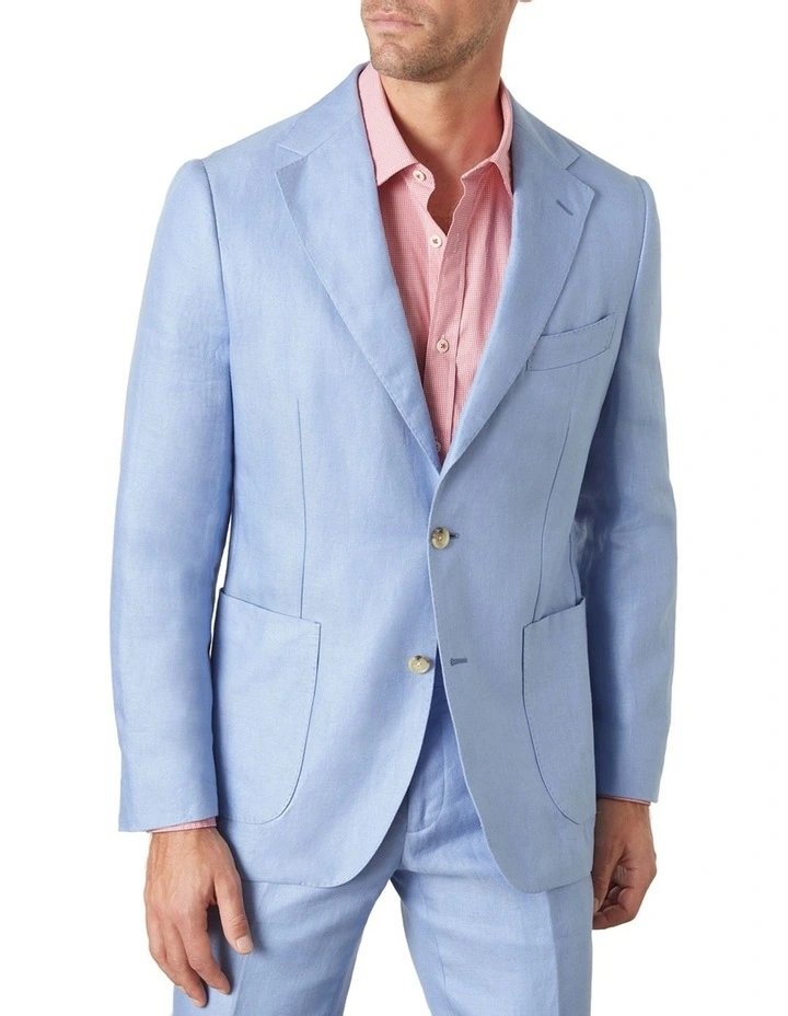 Sandino Linen Jacket In Blue 1 Sandino Linen Jacket In Blue
