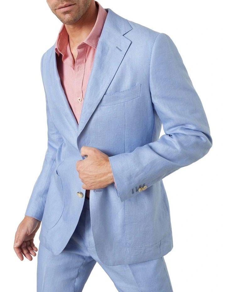 Sandino Linen Jacket In Blue 2 Sandino Linen Jacket In Blue - Image 2