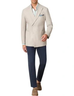 Wooldridge Double Breasted Jacket In Beige -Myer Clothing Shop 966529090 4 720x928